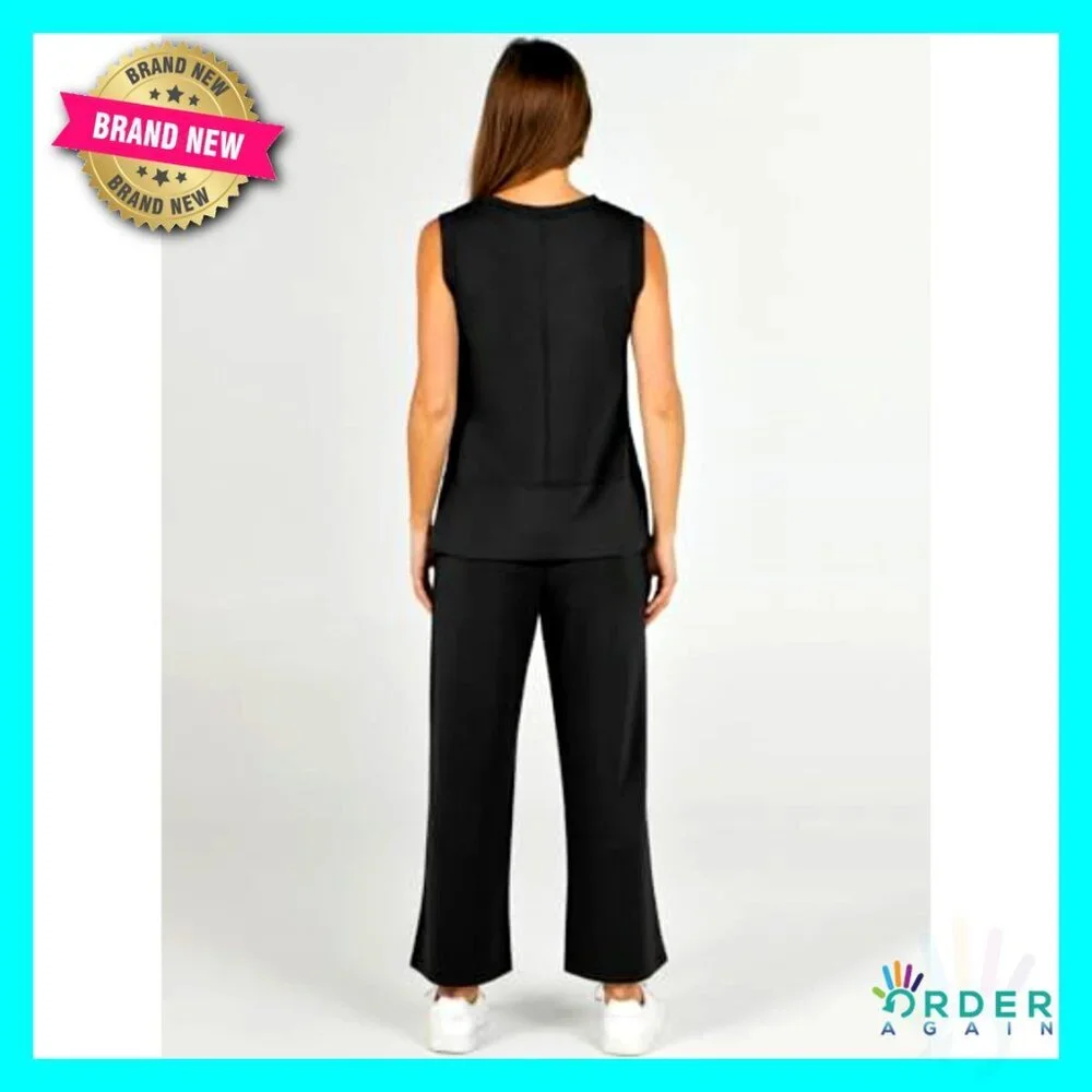 Two Piece Lounge Set Wide Leg Pants Tank Top Travel Outfit Casual Chic